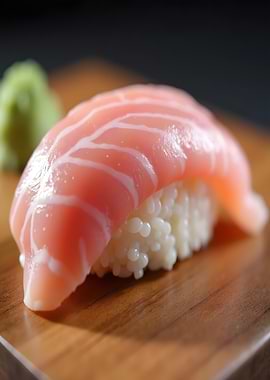 Salmon Nigiri Sushi Close-Up