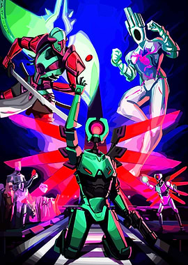 Futuristic Robot Battle Scene