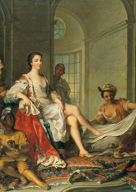 European Woman with Servants Painting