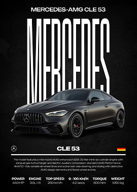 Mercedes-AMG CLE 53 Car Poster