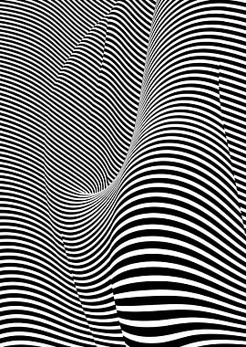 Abstract Black and White Striped Pattern