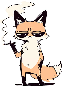 Smoking Fox Cartoon Character