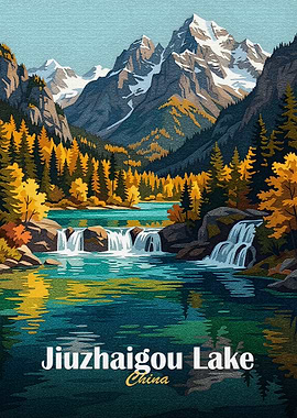 Jiuzhaigou Lake, China Landscape Art