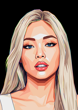 Jennie Kim Portrait Digital Art
