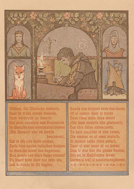 Medieval Scribe with Fox and Knight