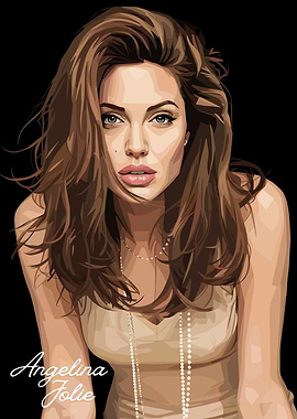 Angelina Jolie Portrait Digital Art