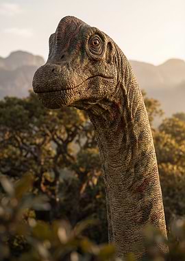 Brachiosaurus in a Lush Environment