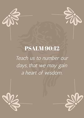 Psalm 90:12 Inspirational Quote Art
