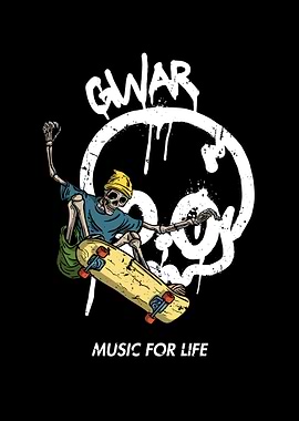 GWAR Skeleton Skateboard Music for Life