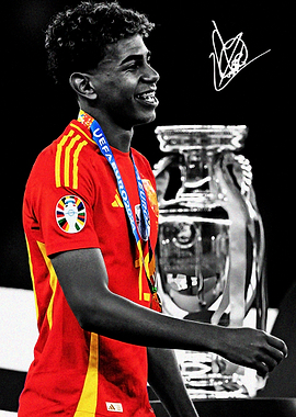 Lamine Soccer Player with Trophy