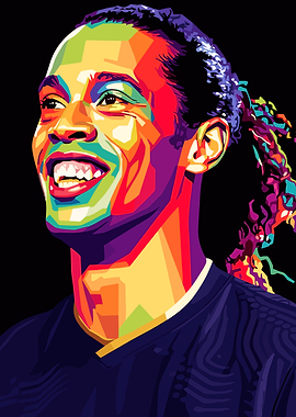 Ronaldinho Colorful Pop Art Portrait