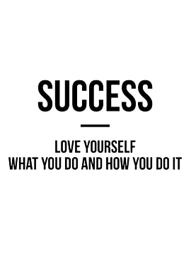 Success Motivational Quote Black and White