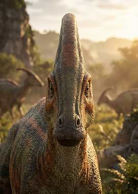 Parasaurolophus Dinosaur Portrait