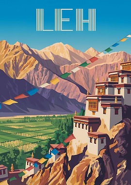 Leh, India Travel Poster