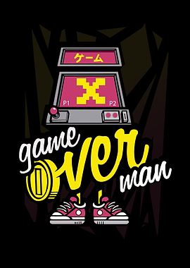 Game Over Man Arcade Illustration
