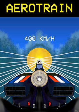 Aerotrain a French Futuristic Vehicle Digital Art