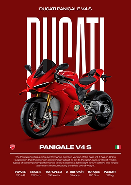 Ducati Panigale V4 S Motorcycle Poster