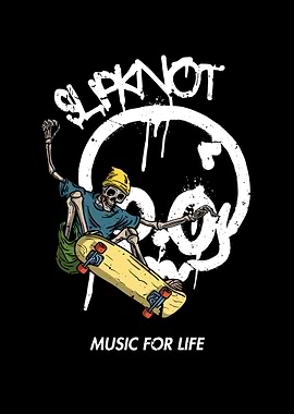 Slipknot Skeleton Skateboard Music for Life