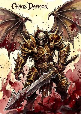 Chaos Daemon Warrior Illustration