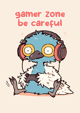 Cartoon Emu Gamer Zone