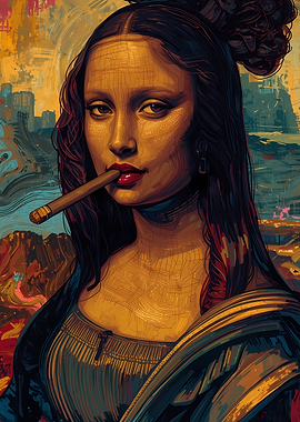 Mona Lisa with Cigar