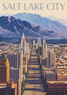 Salt Lake City Skyline Art