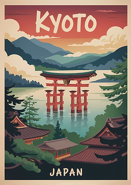 Kyoto Japan Travel Poster