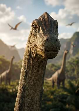 Brachiosaurus in a Prehistoric Landscape
