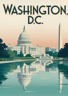 Washington D.C. Landmark Reflection Art