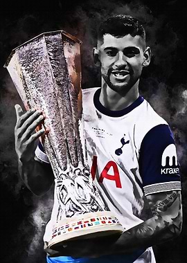 Soccer Player Holding Trophy Illustration