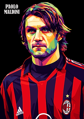 Paolo Maldini Pop Art Portrait