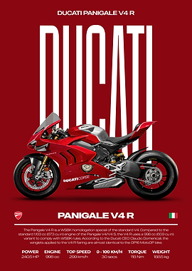 Ducati Panigale V4 R Motorcycle Poster