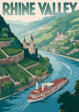 Rhine Valley Travel Poster