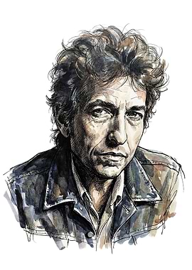 Bob Dylan Watercolor Portrait