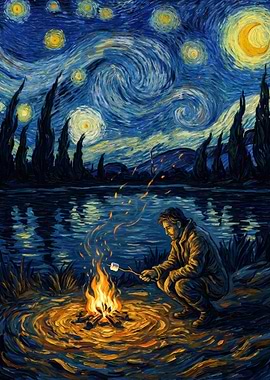 Starry Night Campfire Marshmallow