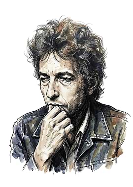 Bob Dylan Watercolor Portrait