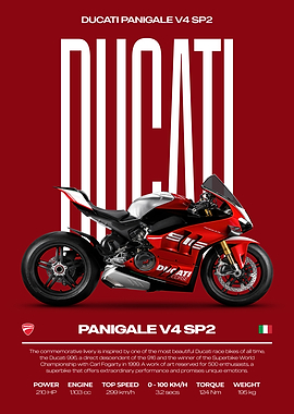 Ducati Panigale V4 SP2 Motorcycle Poster