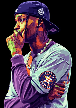 Travis Scott Houston Astros Illustration