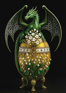 Dragon Perched on Jeweled Egg