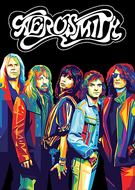 Aerosmith Band Colorful Pop Art Portrait