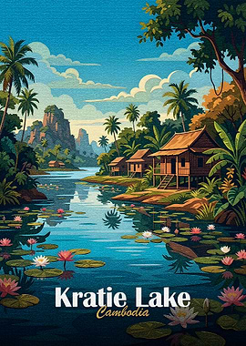 Kratie Lake, Cambodia, Tropical Landscape