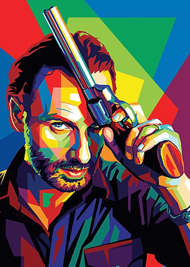 Rick Grimes Pop Art Portrait
