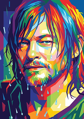 Norman Reedus Colorful Portrait