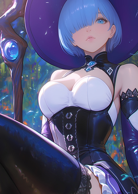 Rem Anime Witch Girl Blue Hair
