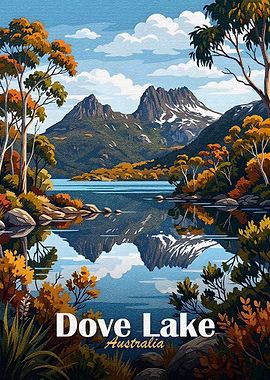 Dove Lake, Australia Landscape Art