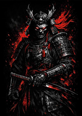 Samurai Warrior in Dark Armor