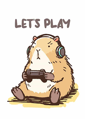 Gamer Hamster Illustration