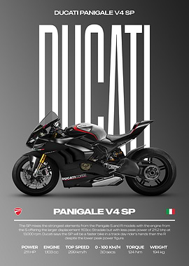 Ducati Panigale V4 SP Motorcycle Poster