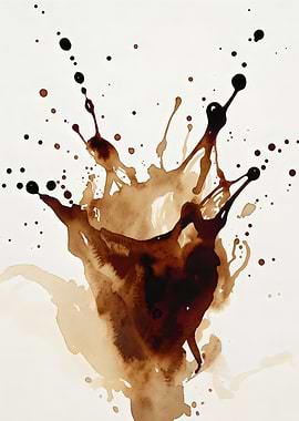 Coffee Splash Abstract Art