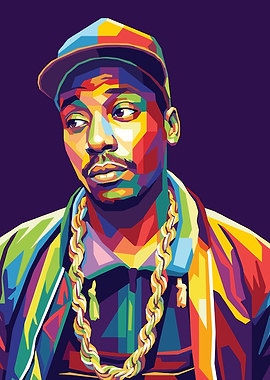 Colorful Portrait of a Man with Chain